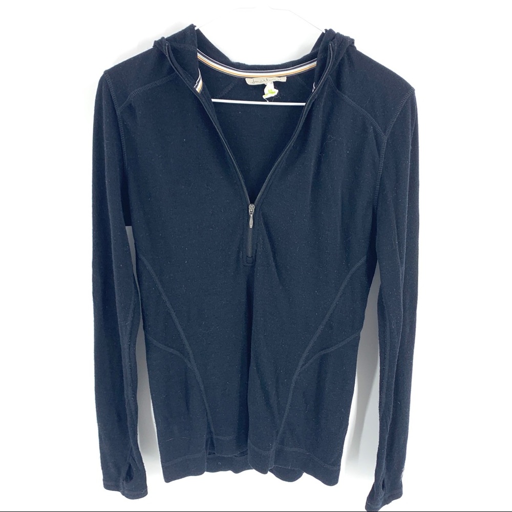 Smartwool black 1/4 zip long sleeve jacket sz Med